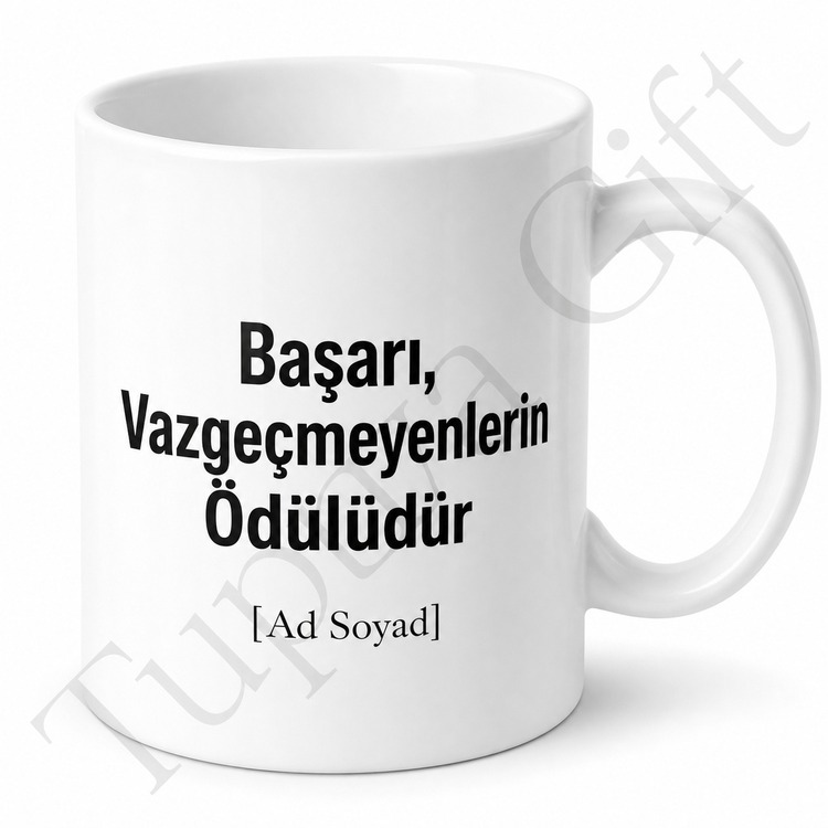 Başarı Motivasyon Yazılı Baskılı Kupa Bardak Hediye İlham Verici Söz