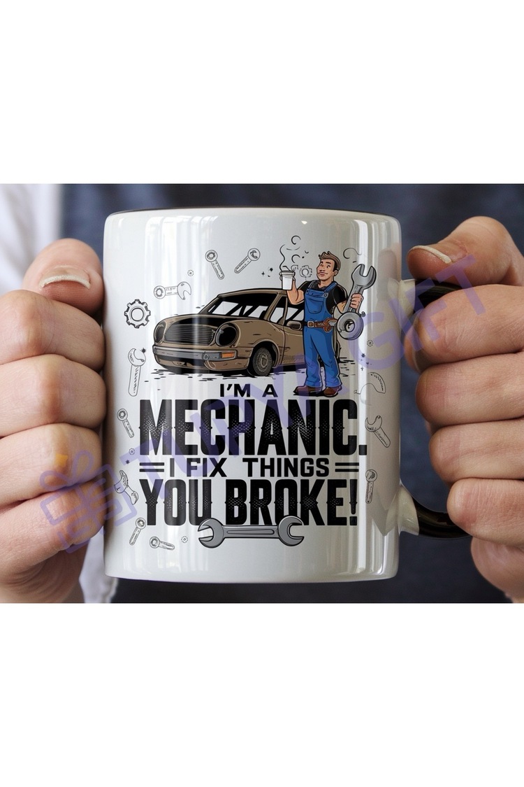 Araba Tamircisi Temalı Kupa - I Fix Things You Broke! Tasarımı