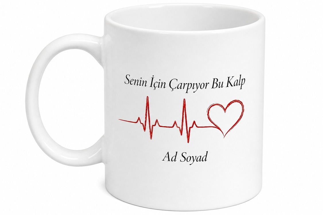 Senin İçin Çarpıyor Bu Kalp Kalp Atışı Monitörü Doktor Sevgili Kupa Hediye Bardak
