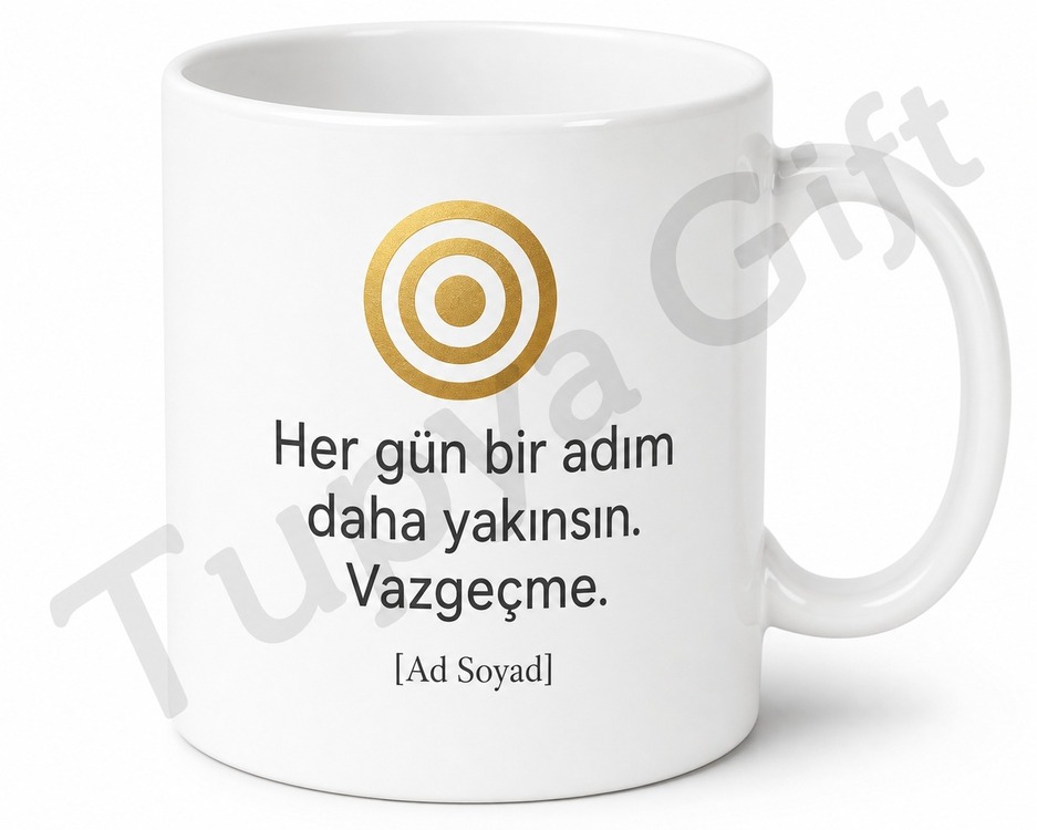 Hedef Odaklı Motivasyon Yazılı Kupa Bardak Baskılı Hediye
