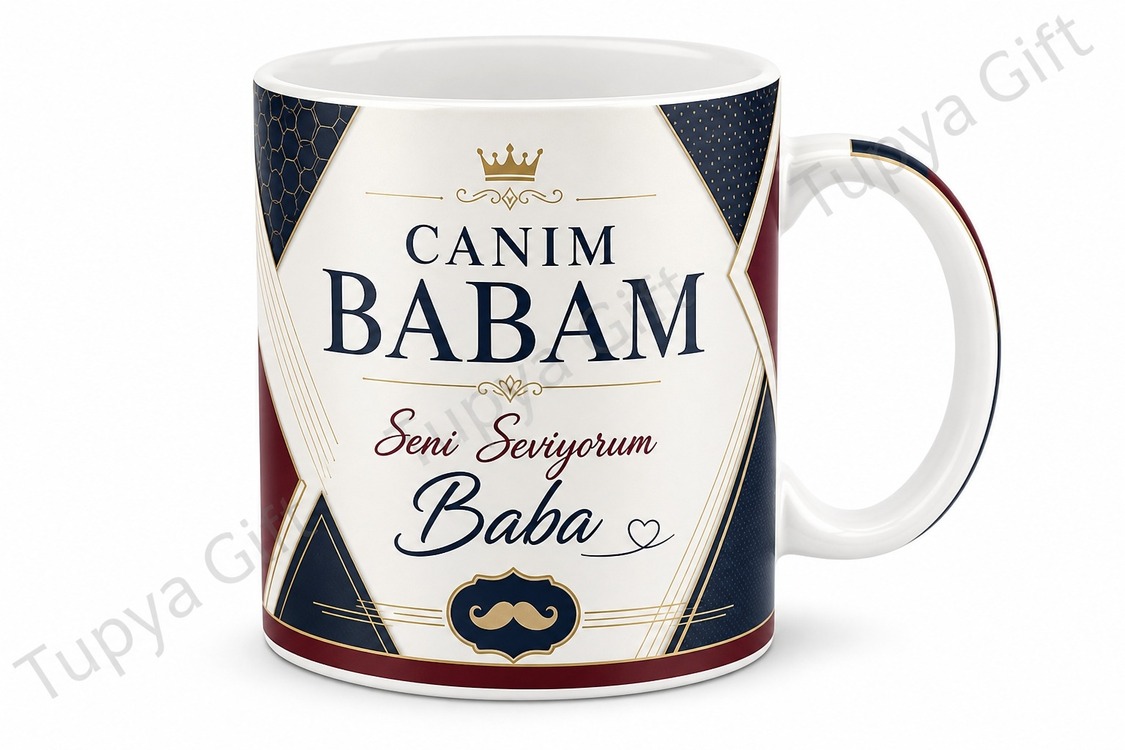 Babalar Günü Hediyesi Kişiye Özel Baskılı Kupa Bardak Porselen Hediye Mug