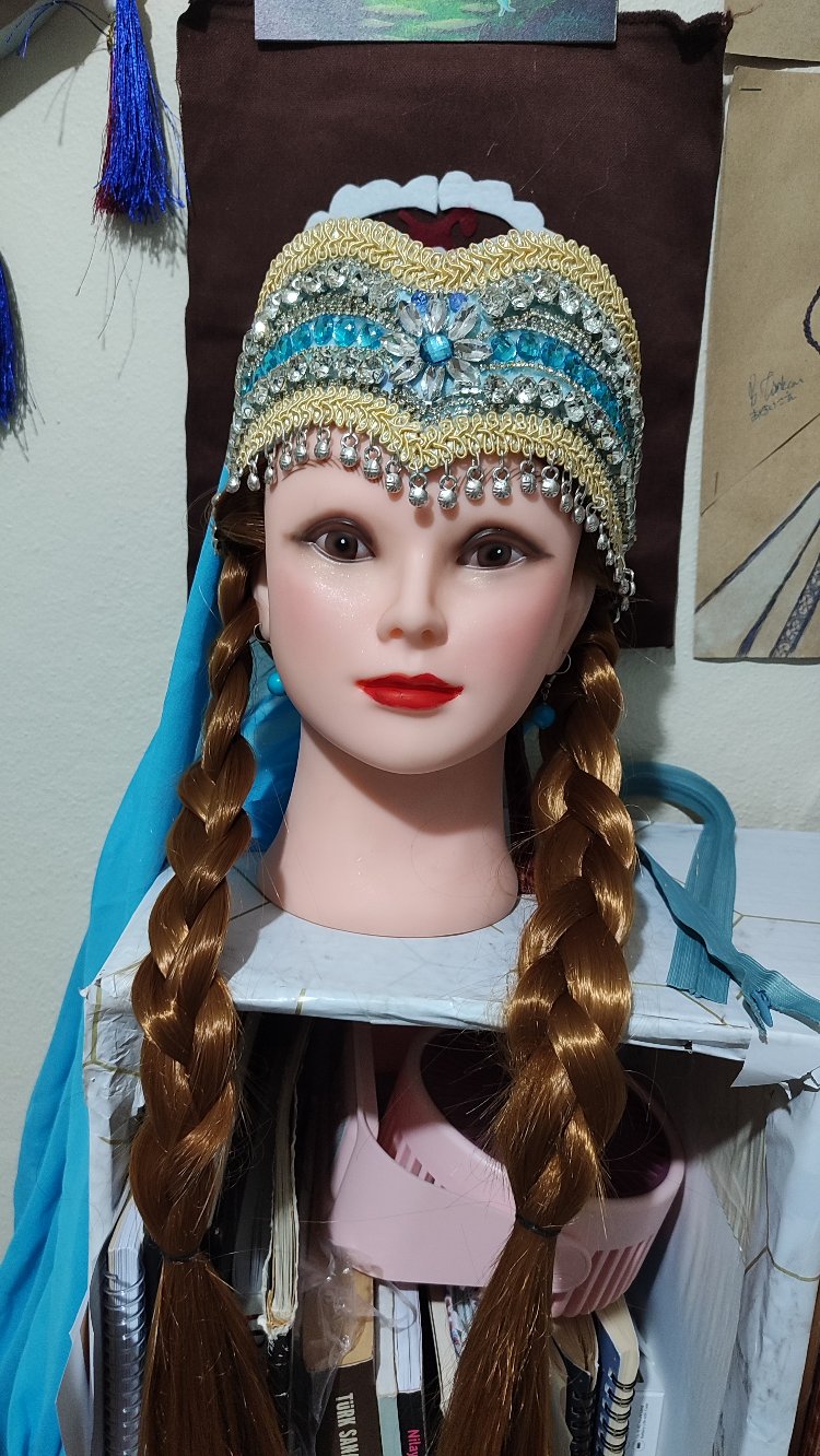 Özbek-Uygur Türk Kadın Başlığı 