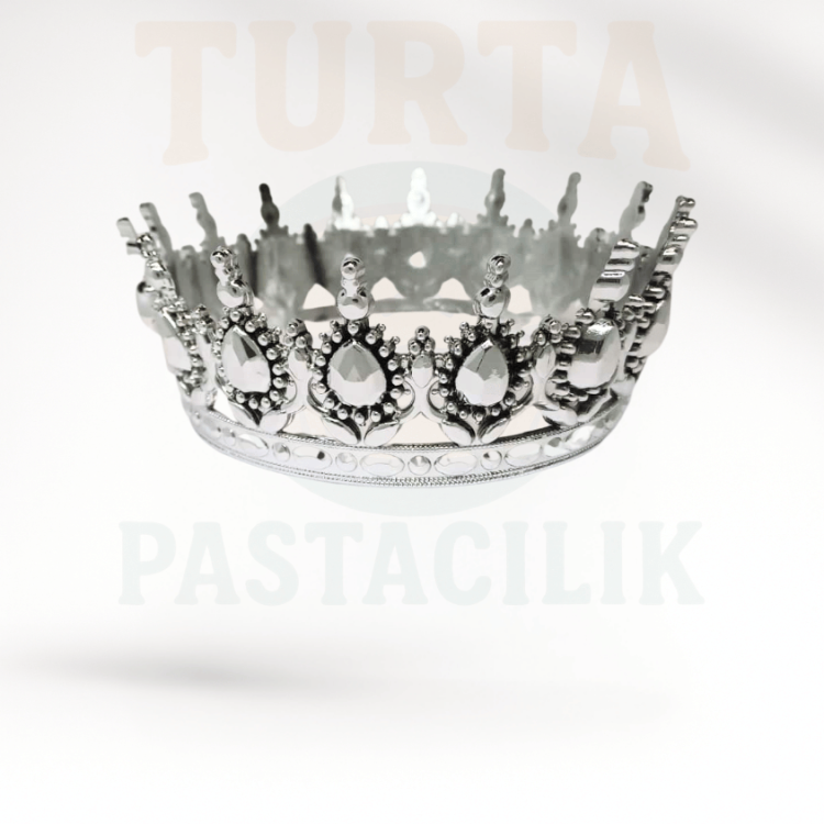 PLASTİK GÜMÜŞ PASTA TACI