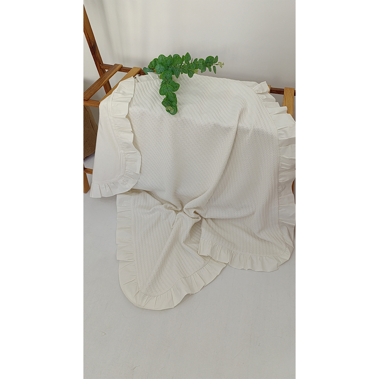 56) BEBEK BATTANİYESİ FIRFIRLI AÇIK KREM ÇİFT KATMANLI