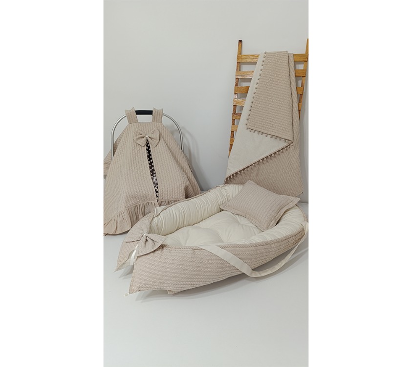 75)Bebek Yenidoğan Vizon Düz 4 Lü Set