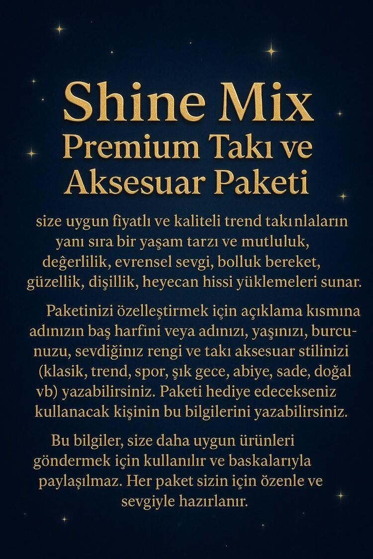SHINE MIX PREMİUM TAKI VE AKSESUAR PAKETİ