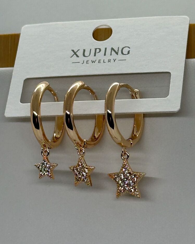 XUPİNG 3'LÜ YILDIZ IŞILTISI KÜPE 