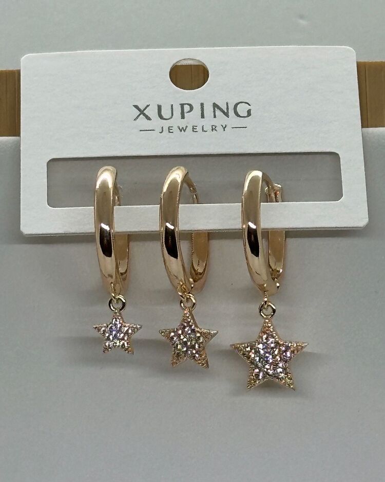 XUPİNG 3'LÜ YILDIZ IŞILTISI KÜPE 