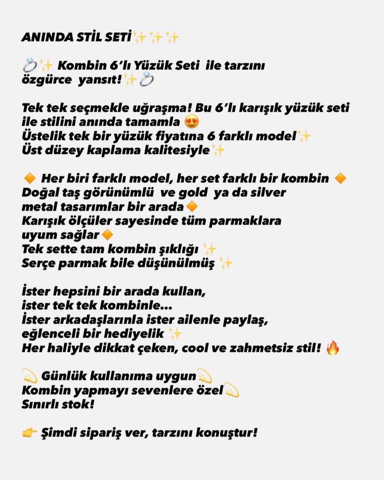 ANINDA STİL YÜZÜK SETİ