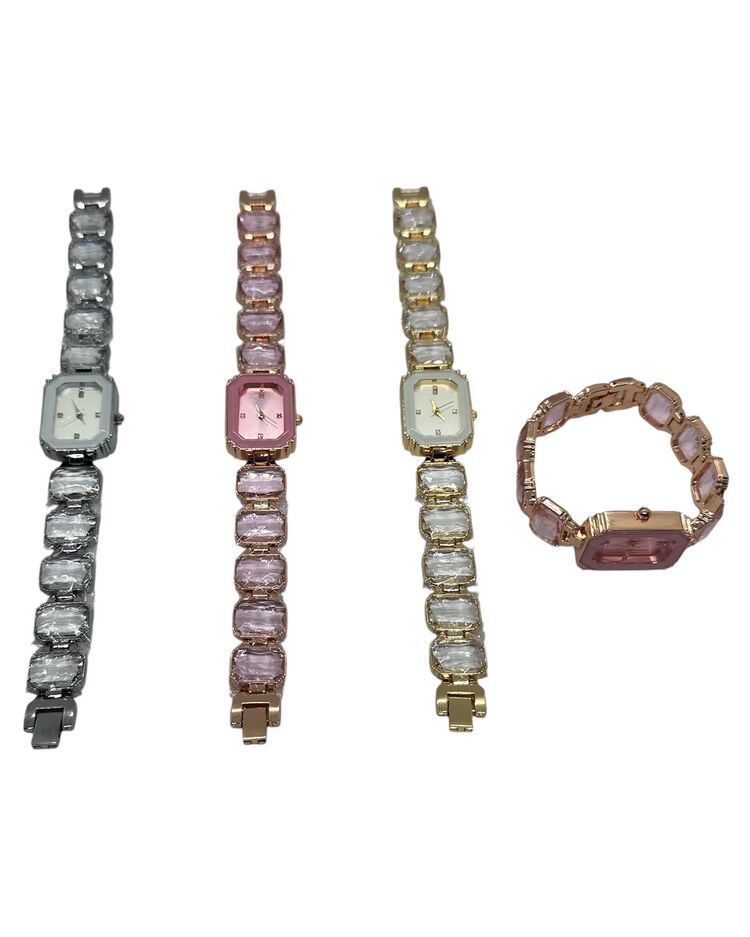 Swarovski model taşlı bayan saat ( pembe)