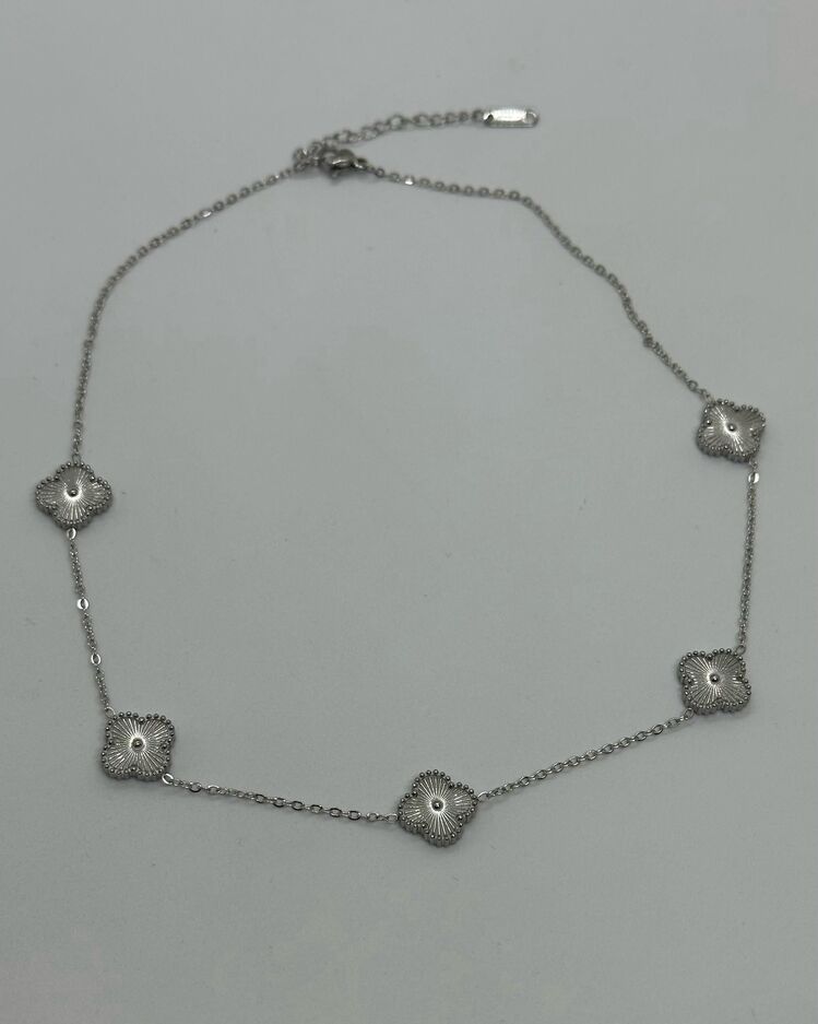 Çelik silver çift yönlü van cleef kolye 