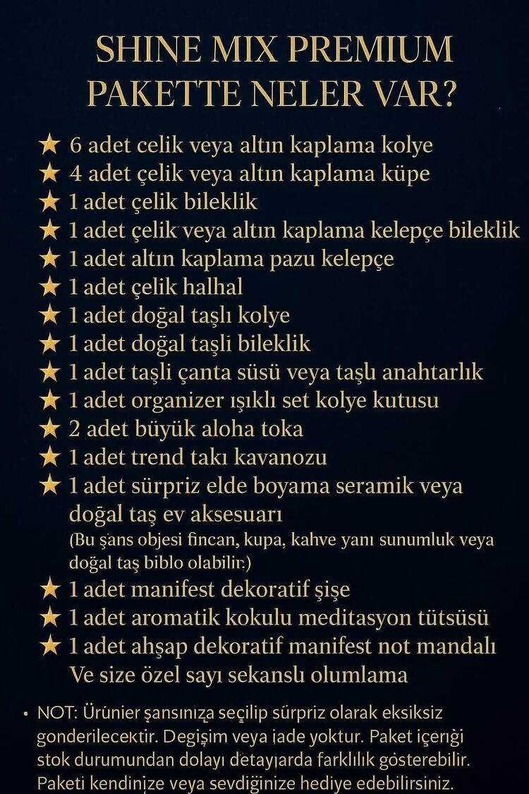 SHINE MIX PREMİUM TAKI VE AKSESUAR PAKETİ