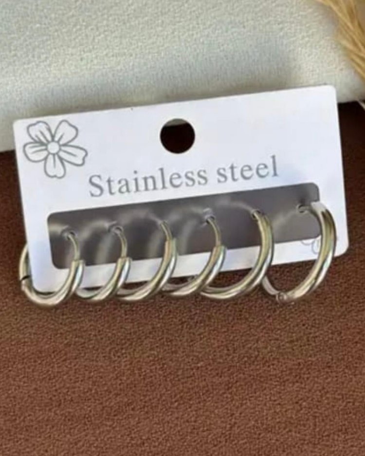Çelik Silver Küpe Seti