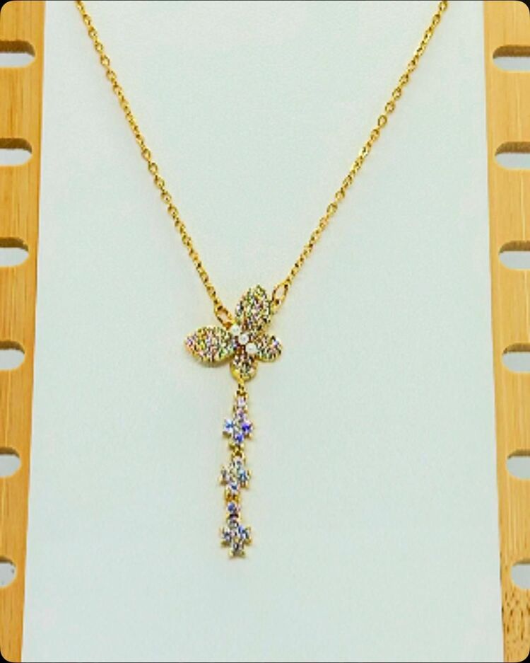Çelik Gold Kelebek kolye 