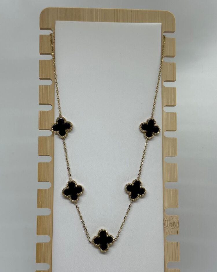 Çelik Gold lacivert van cleef kolye 