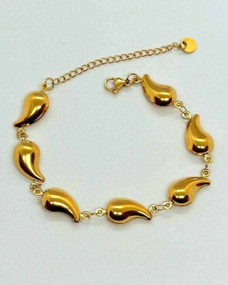 Çelik Gold Damla Bileklik 