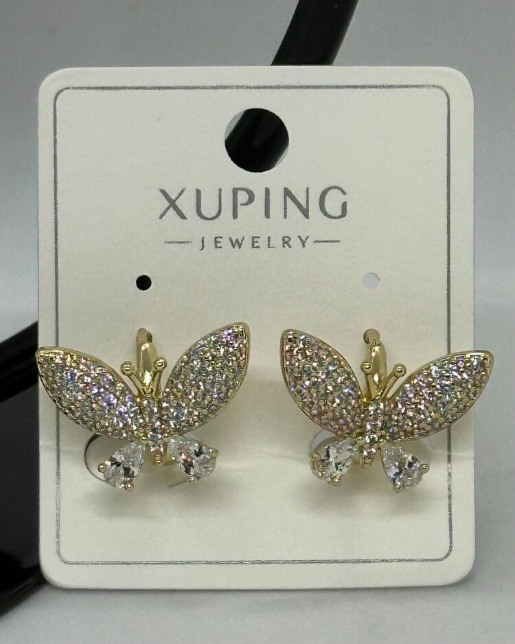 XUPİNG KELEBEK TAŞLI KÜPE 