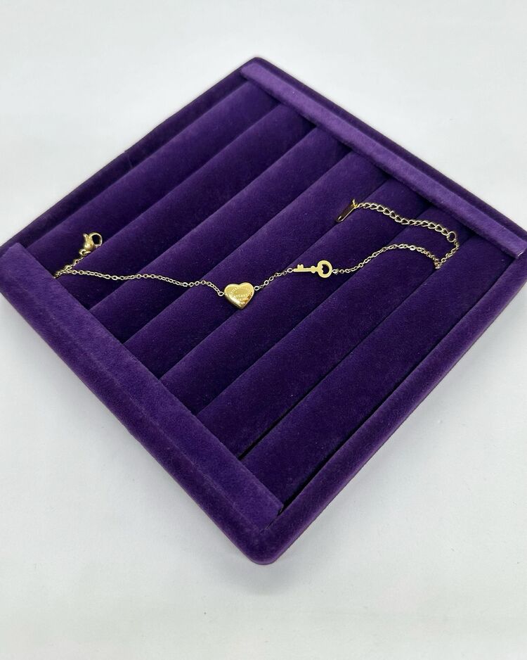 Çelik Gold kalp anahtar halhal 