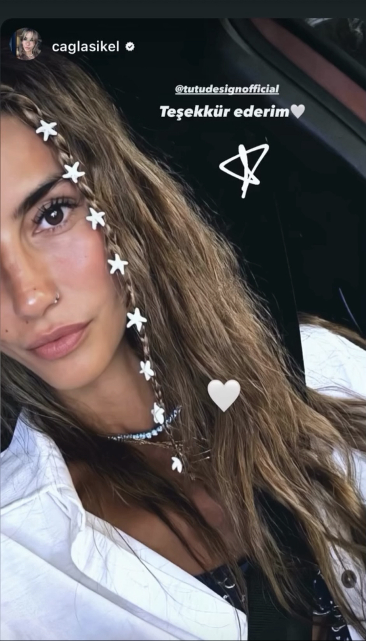 Beyaz Yıldız Modeli Saç Boncuğu 