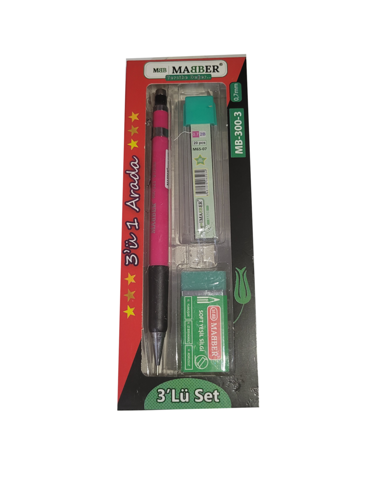 Üçlü Sınav Seti – 0,7 mm (Kalem + Silgi + Uç)