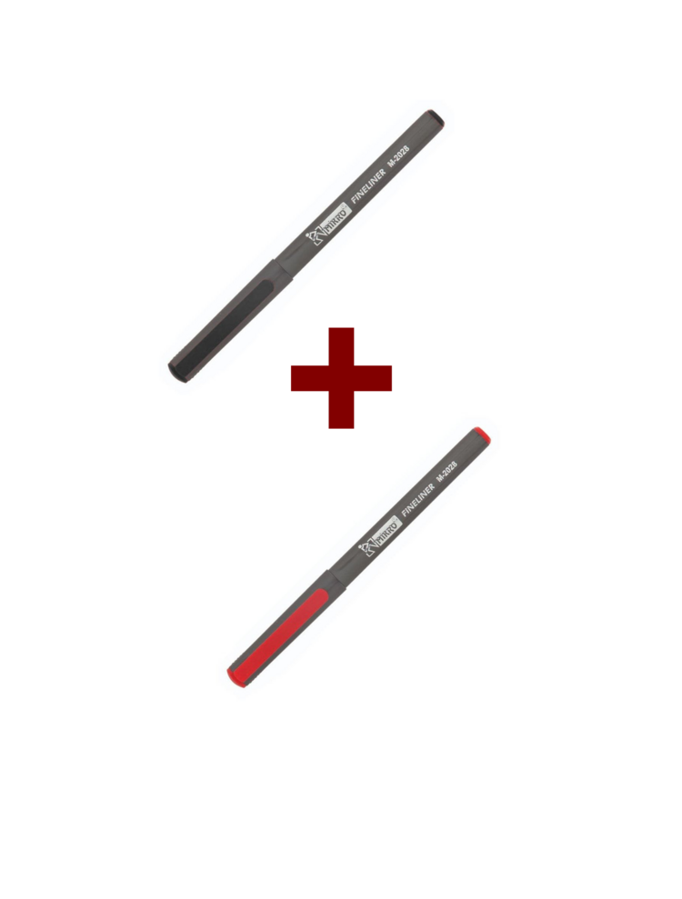 Mikro Fineliner Keçeli Kalem – 2’li Set (Kırmızı & Siyah)