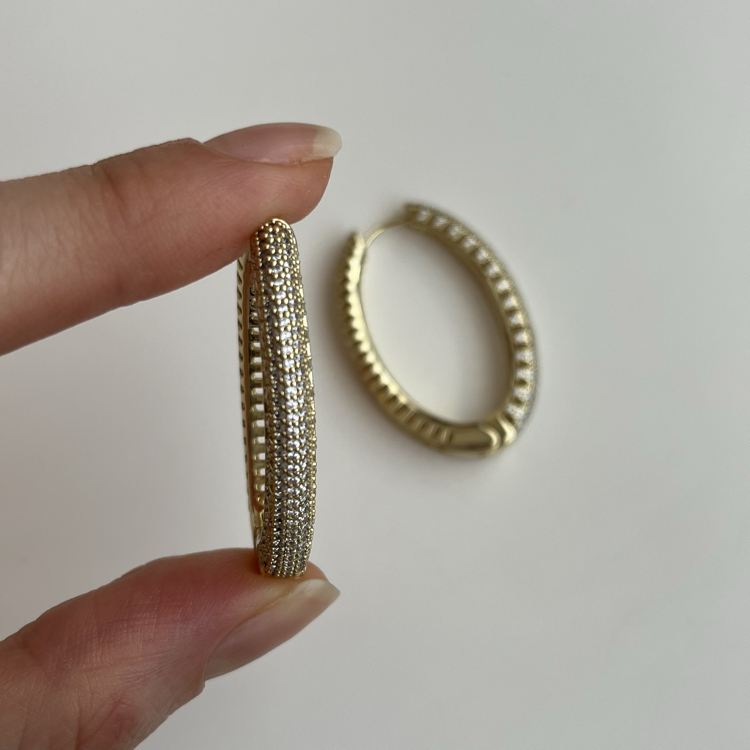 Oval Taşlı Küpe | Xuping