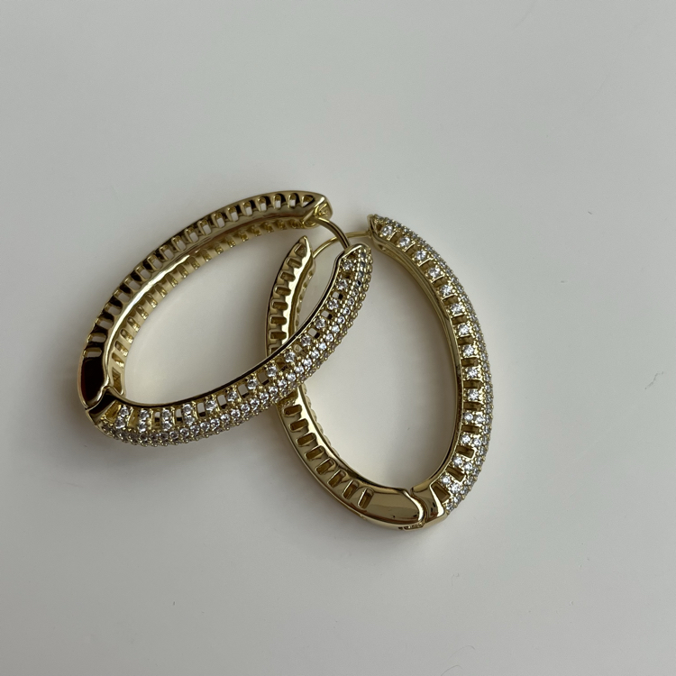 Oval Taşlı Küpe | Xuping