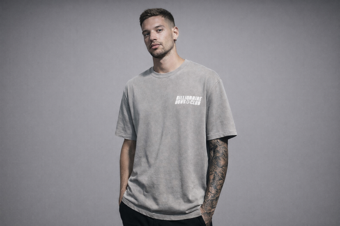 Pistol Sprey Oversize Gri Tshirt
