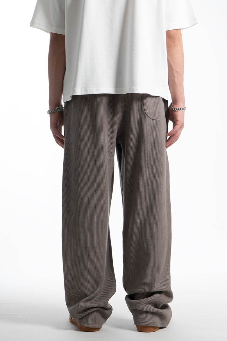 Waffle Kumaş Açık Kahve Baggy Pantalon