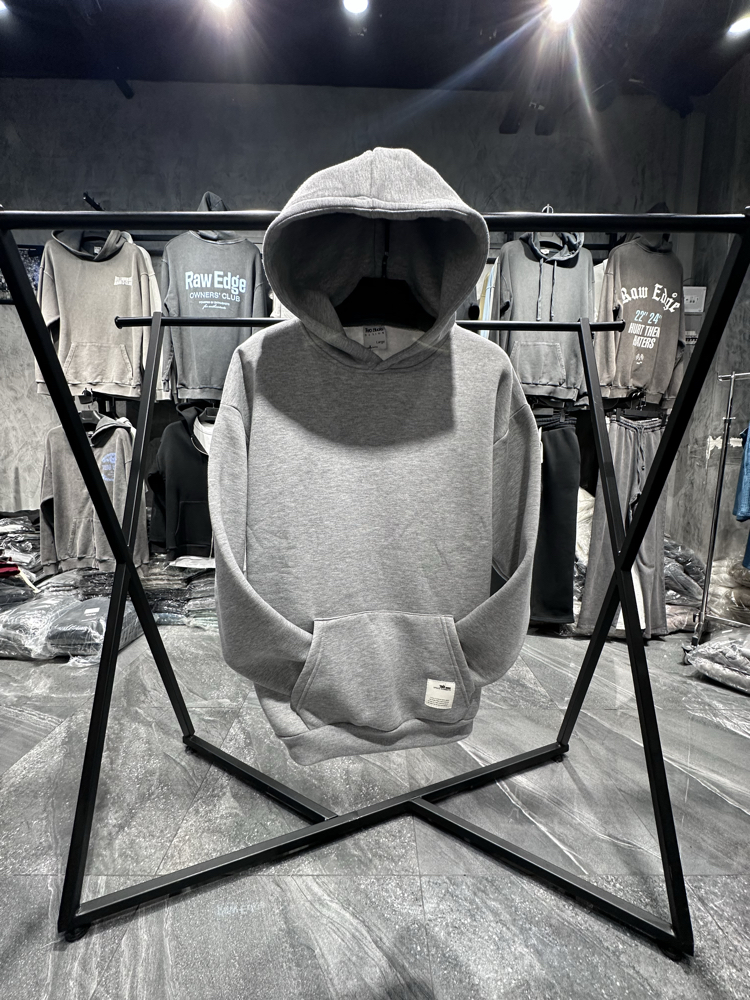 3 iplik Şardonlu Kar Melanj Oversize Hoodie