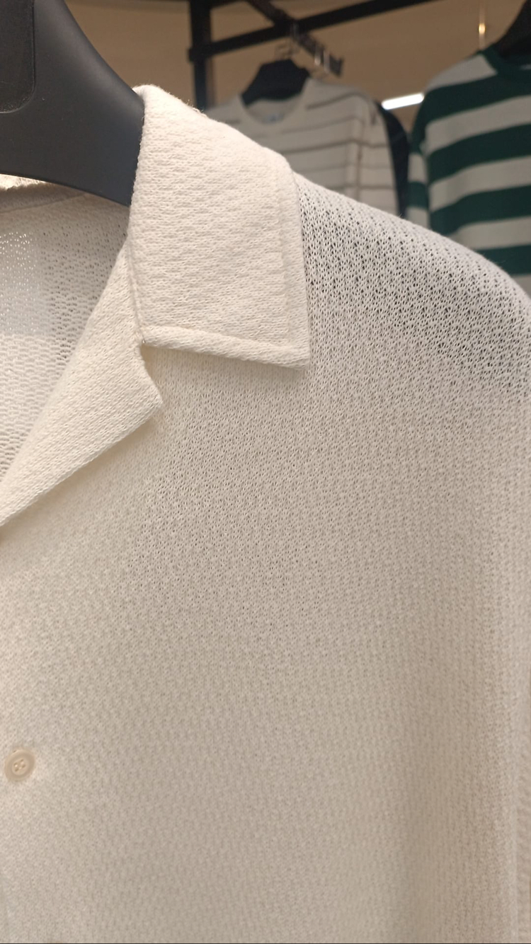 Jakar Dokulu Oversize Ekru Gömlek & Şort Takım