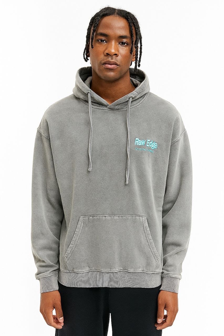 Oversize 3 İplik Asit Yıkamalı Hoodie