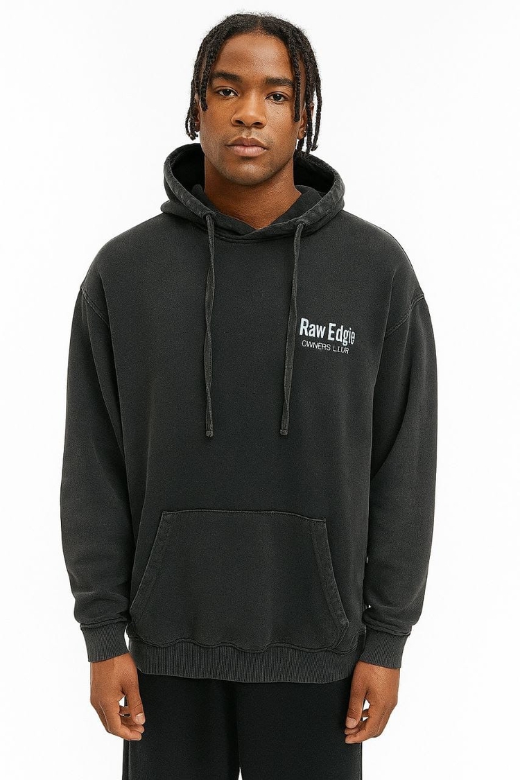Oversize 3 İplik Asit Yıkamalı Hoodie