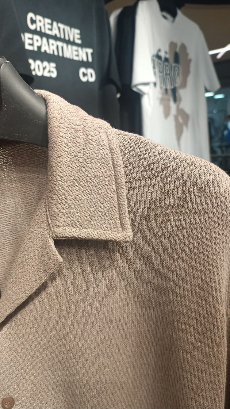 Jakar Dokulu Oversize Açık Kahve Gömlek & Şort Takım