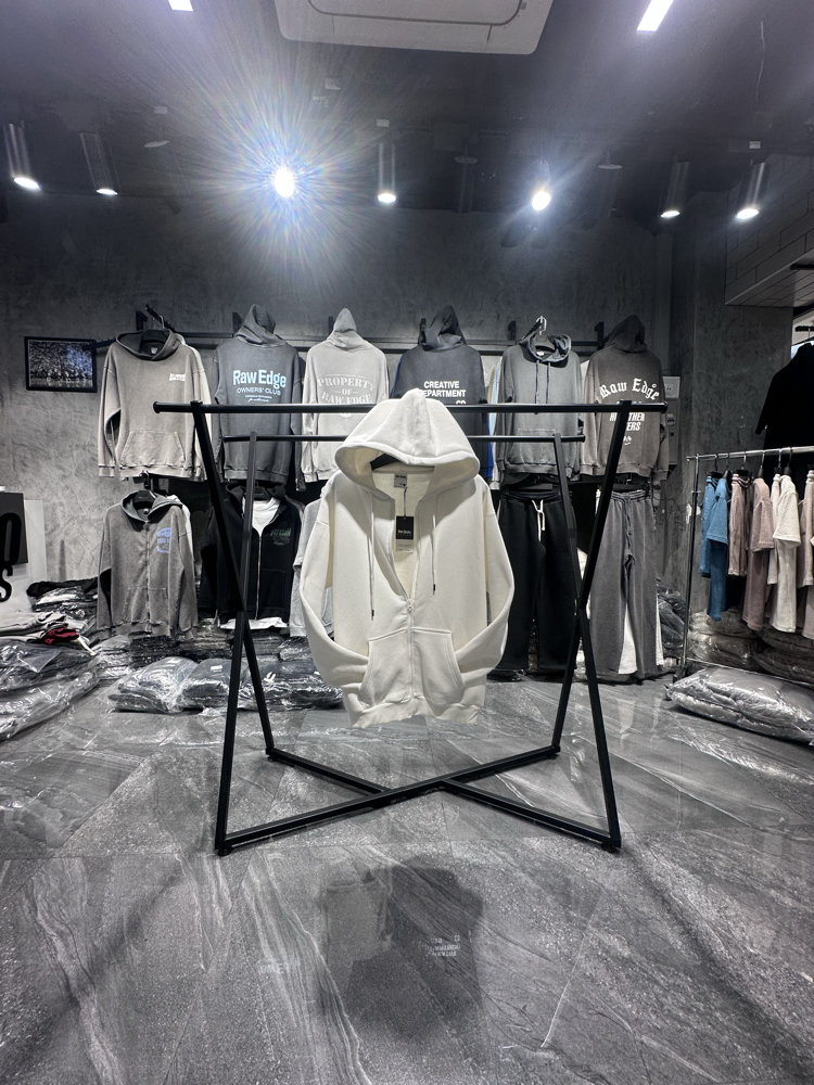 3 iplik Şardonlu Basic Ekru Fermuarlı Sweatshirt