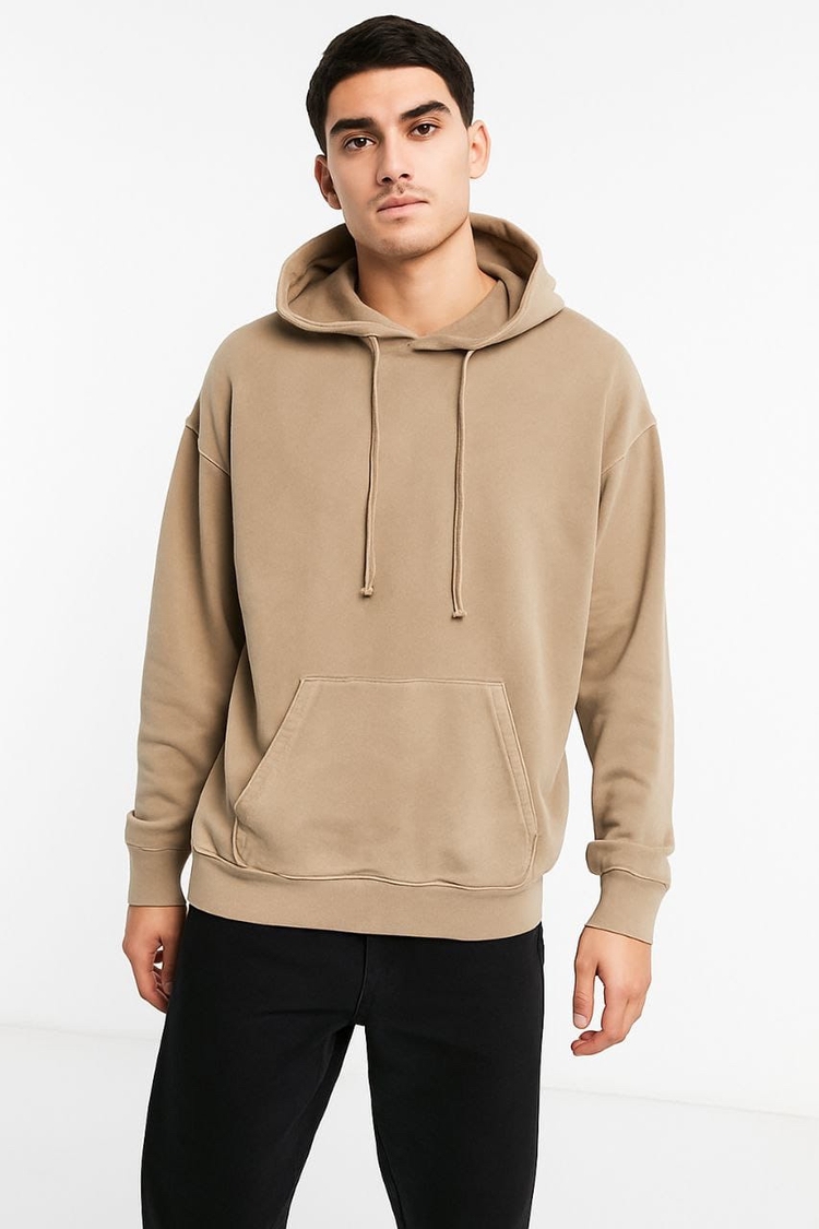 Asit Yıkamalı Basic Oversize Hoodie