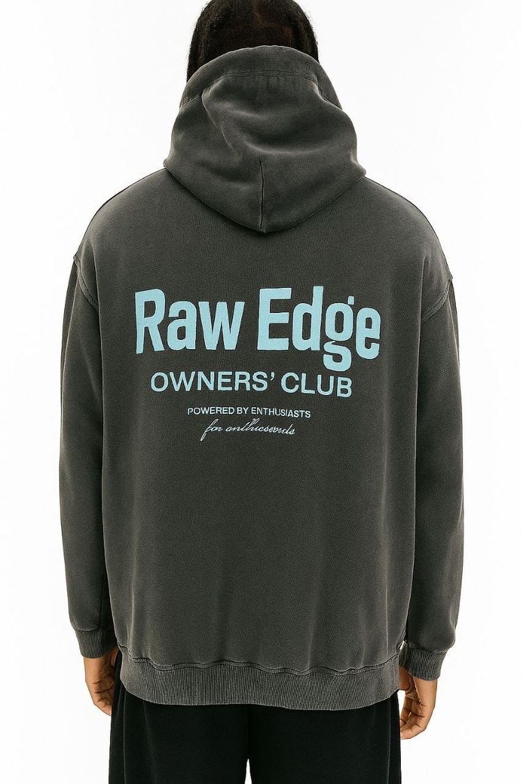 Oversize 3 İplik Asit Yıkamalı Hoodie