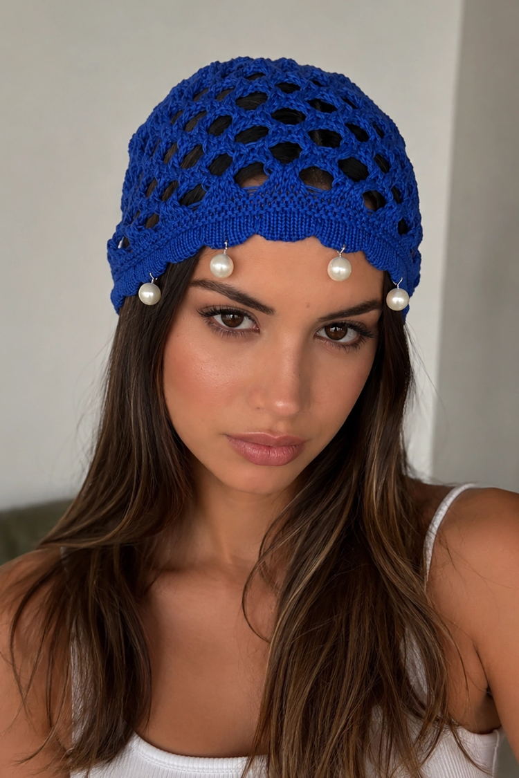 İnci Detaylı Örgü Saç Bandana 