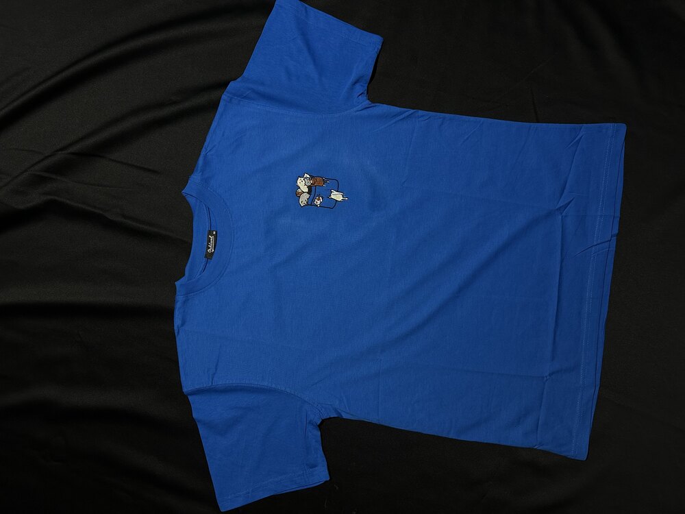 Minimal Kedi Nakış İşlemeli Oversize T-shirt