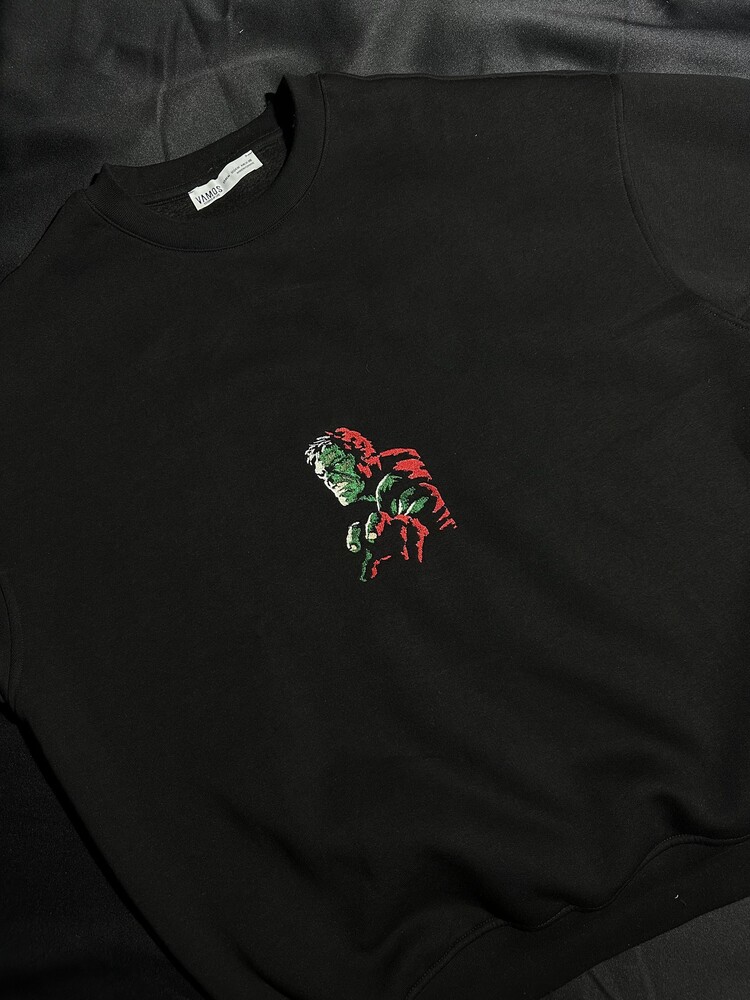 Hulk Nakış İşlemeli Oversize Sweat