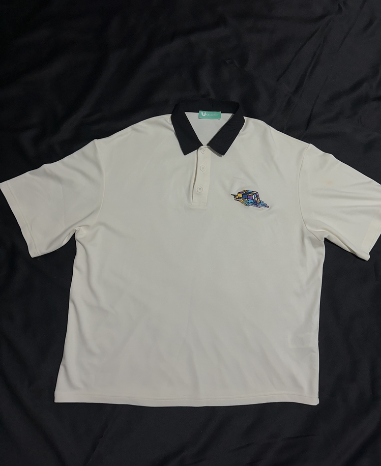 Zeka Drip Nakış İşlemeli Siyah Yaka Polo T-shirt