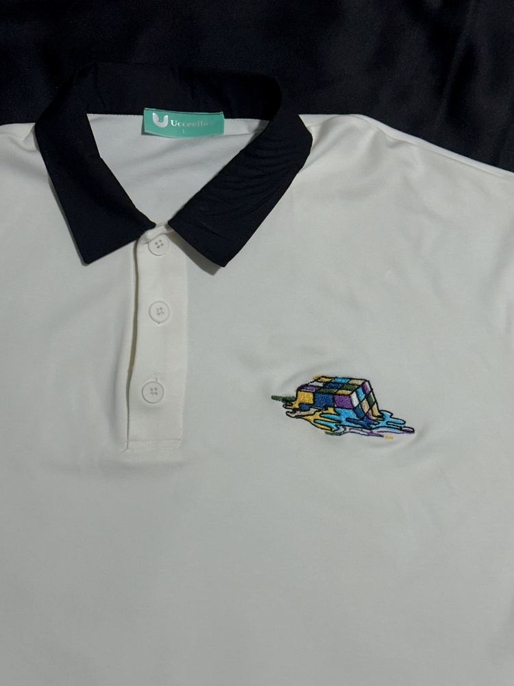 Zeka Drip Nakış İşlemeli Siyah Yaka Polo T-shirt