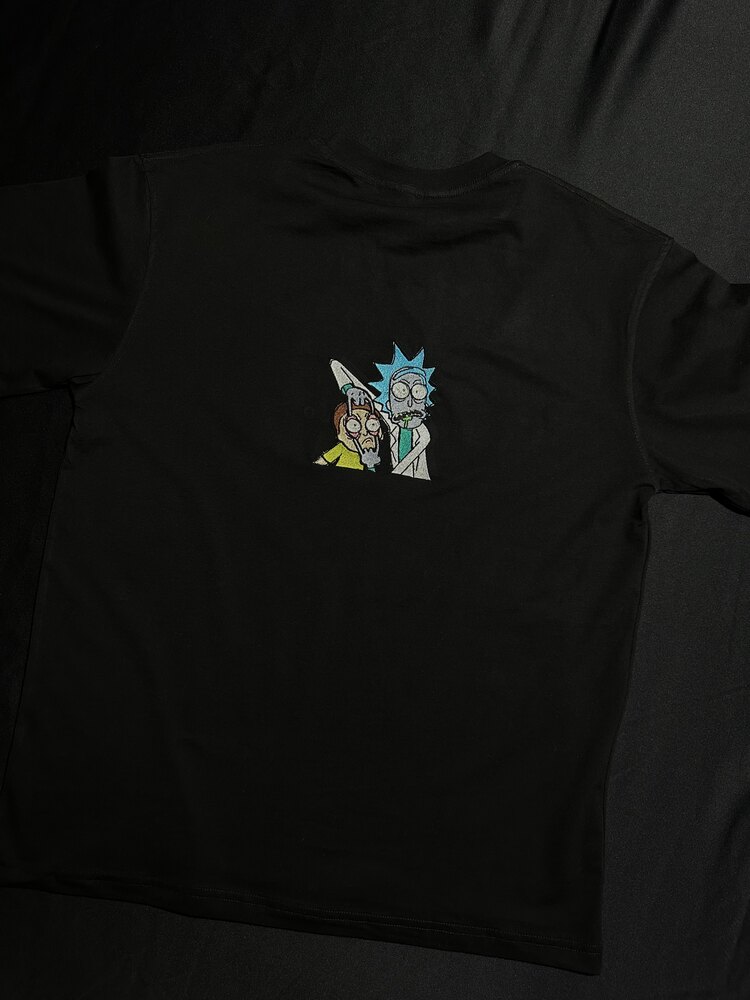 Rick And Morty Nakış İşlemeli Oversize T-shirt