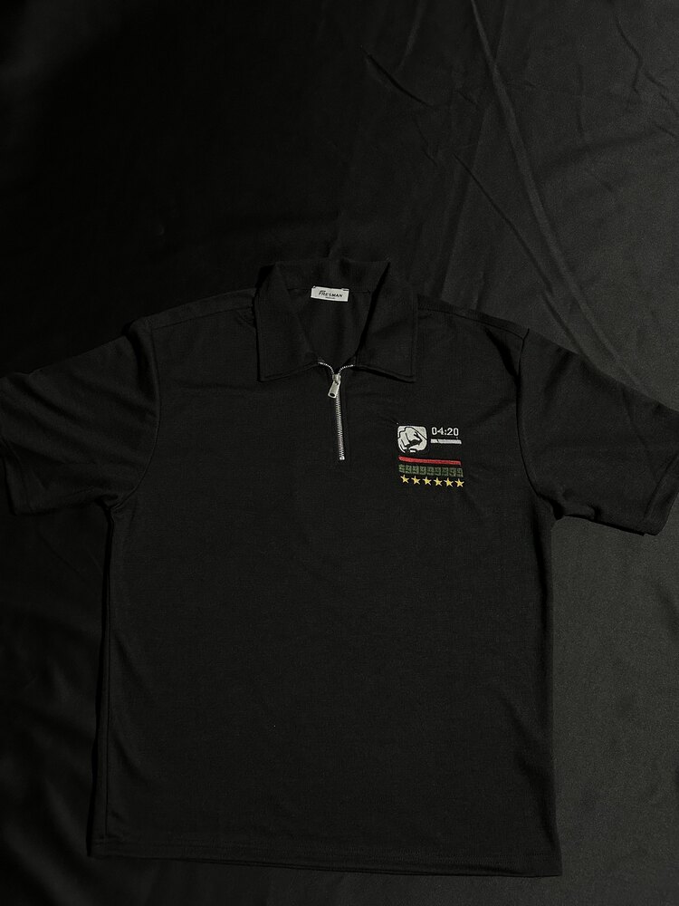 GTA Nakış İşlemeli Fermuarlı Polo Yaka T-shirt