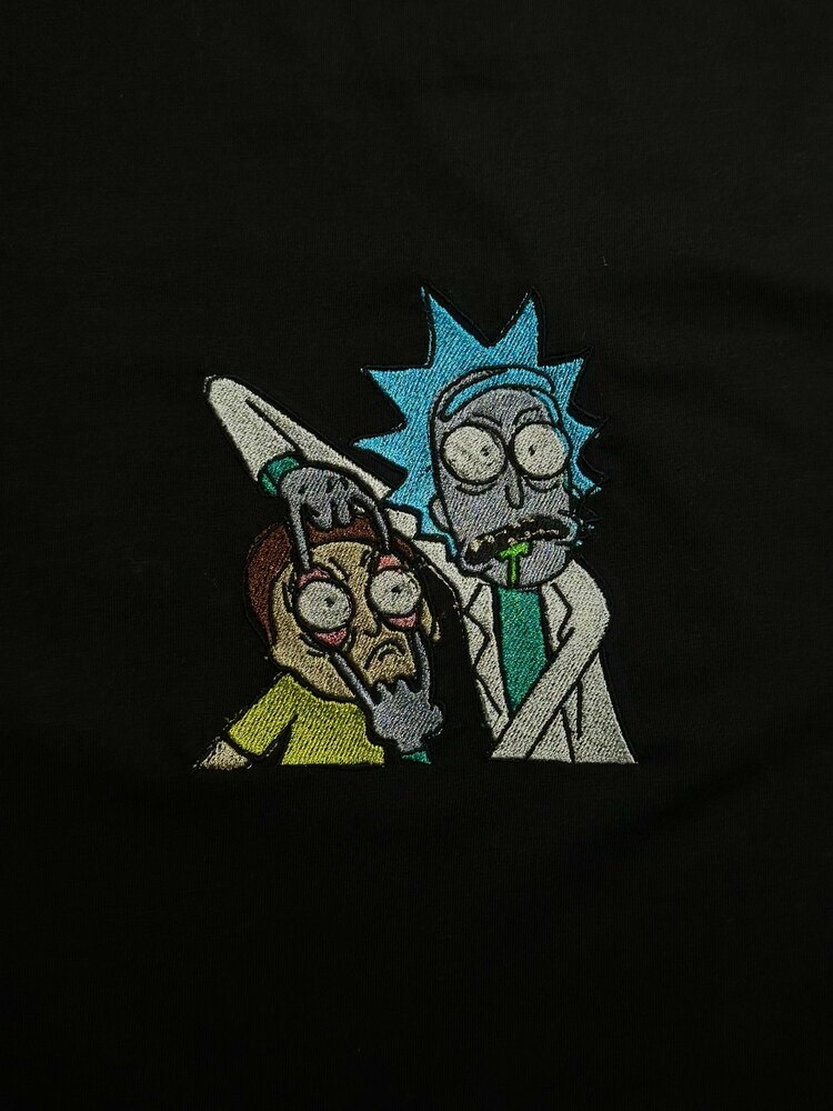 Rick And Morty Nakış İşlemeli Oversize T-shirt