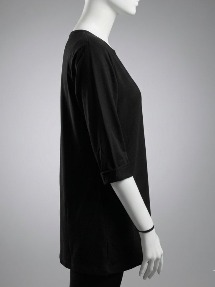 Siyah Basic Uzun T-Shirt