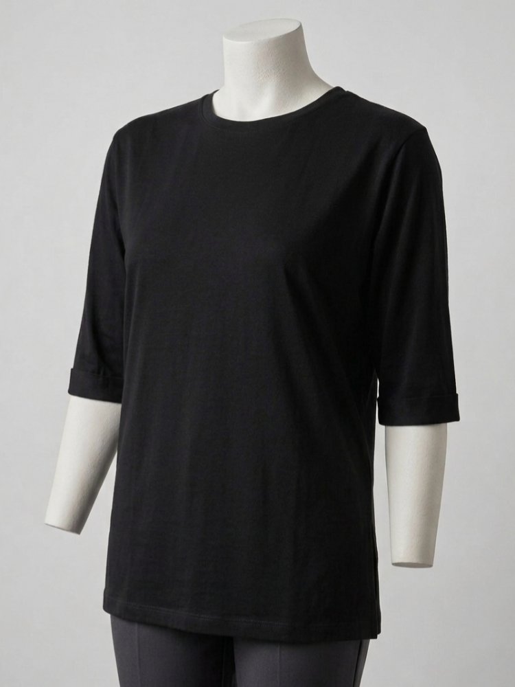 Siyah Basic Uzun T-Shirt