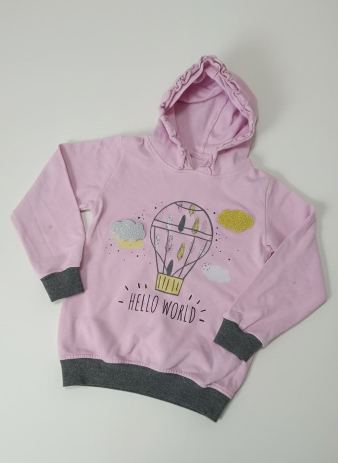 Kapüşonlu Baskılı Kız Çocuk Sweatshirt