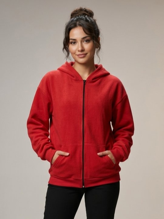 Kapüşonlu Fermuarlı Unisex Sweatshirt