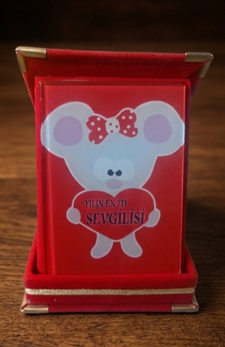 Sevgiliye Hediye Kadife Kutu Plaket